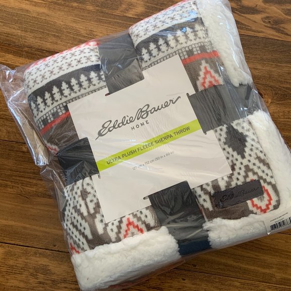 Eddie Bauer Ivory Geometric Sycamore Throw - Picture 1 of 2